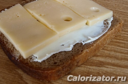 Бутерброд с сыром и маслом