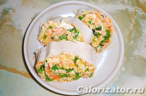 Лаваш с морковью и сыром