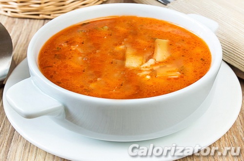 Мясной суп с баклажанами и помидорами