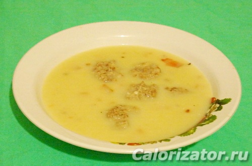 Суп сырный с фрикадельками в мультиварке