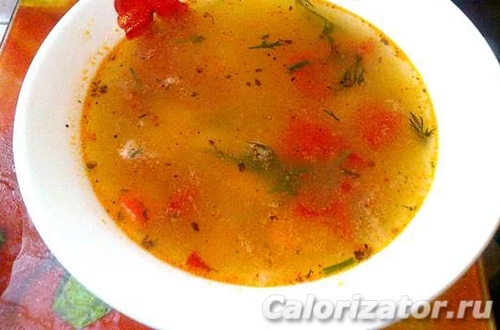 Суп рисовый с томатом