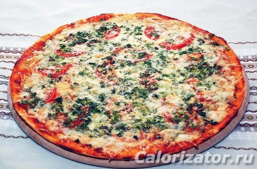 Пицца с зеленым луком