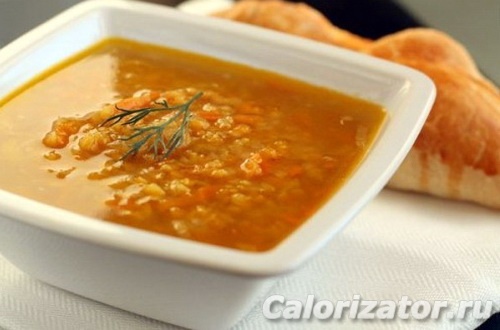 Похлебка чечевичная на курином бульоне