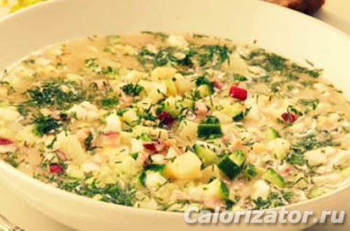 Окрошка с куриной грудкой Окрошка с куриной грудкой