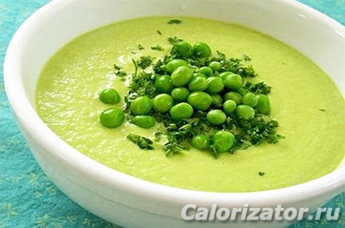 Суп-пюре из цветной капусты с зеленым горошком