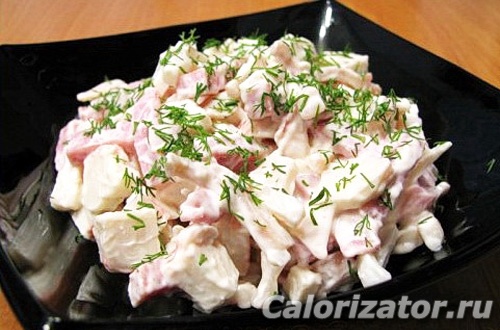 Салат  с кальмаром