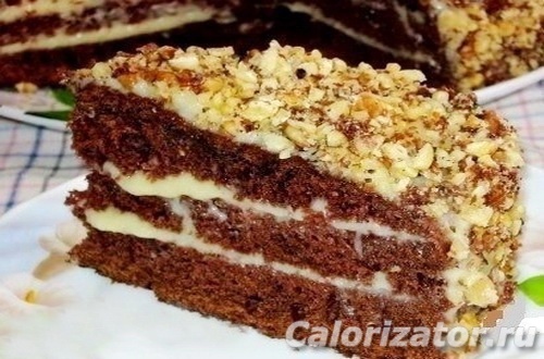 Шоколадный торт на кефире со сметанным кремом