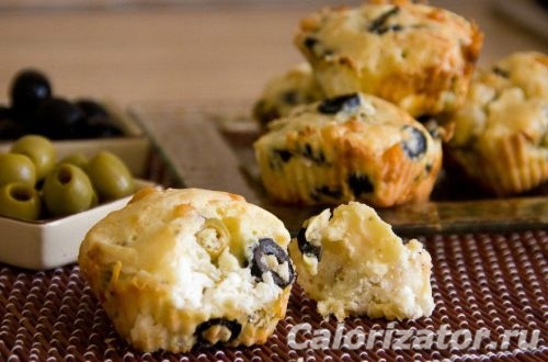 Маффины творожные с маслинами и оливками