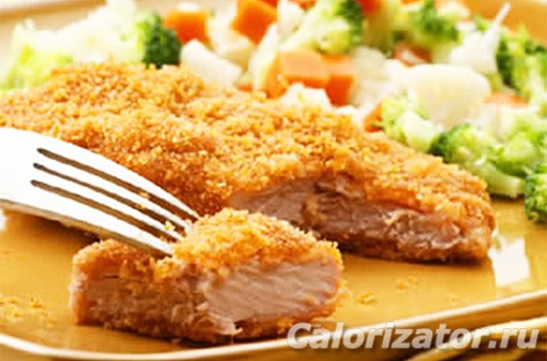 Свиная отбивная с овощами Свиная отбивная с овощами
