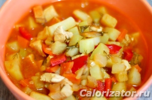 Овощное рагу с филе курицы Овощное рагу с филе курицы
