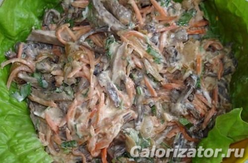 Салат из куриной печени - калорийность, состав, описание - Calorizator.ru