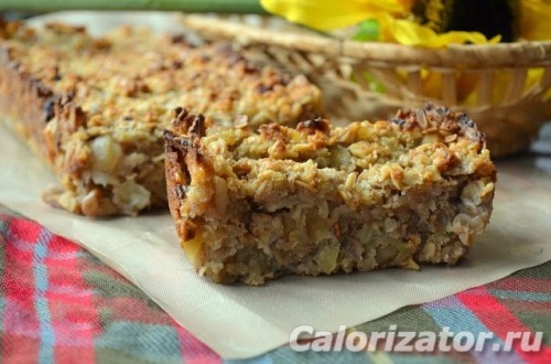 Пирог овсяный с яблоками
