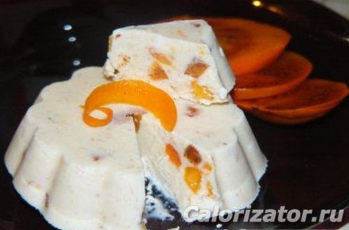 Десерт сметанно-творожный с хурмой