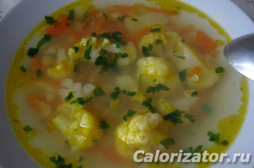 Овощной суп ( капуста+горошек)