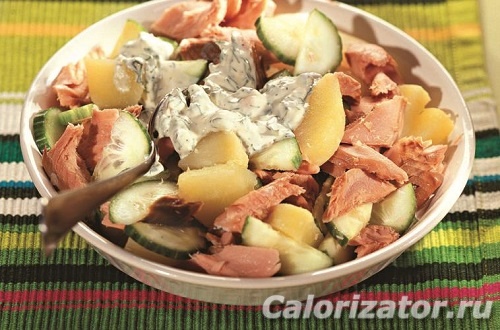 Салат из горбуши и картофеля