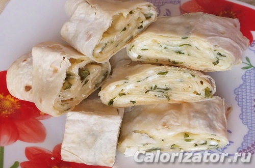 Рулет из лаваша с сыром и зеленью - пошаговый рецепт
