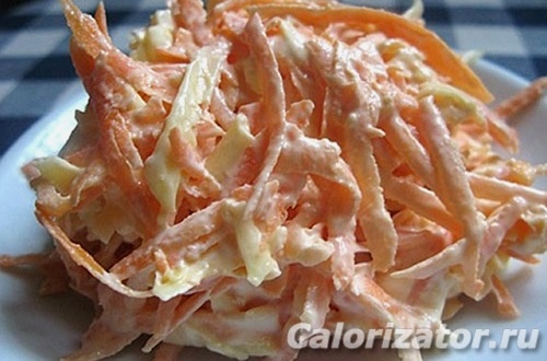 калорийность салата из капусты и моркови