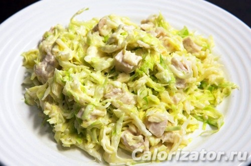 Салат с цветной капустой и майонезом - калорийность