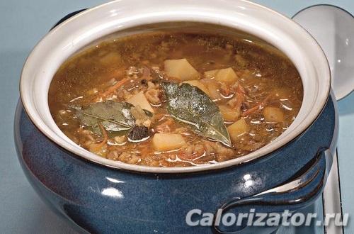 Овощной рассольник с грибами