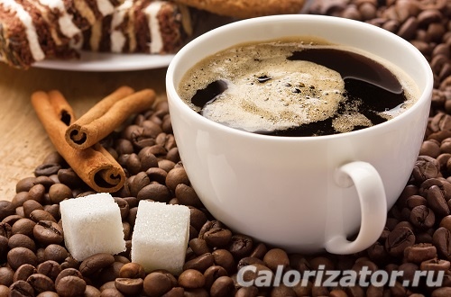 Кофе с корицей и сахаром