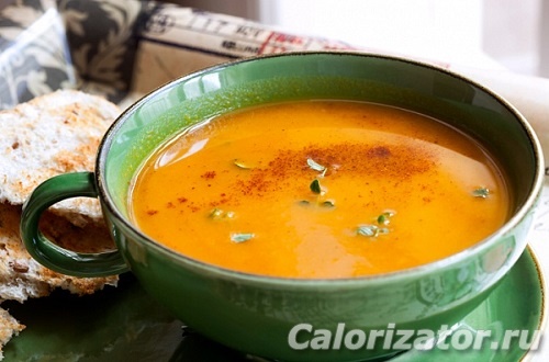 Тыквенный суп с бататом и имбирем