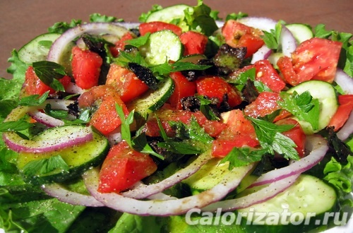 калорийность 100 гр овощного салата