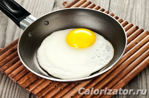 Сколько калорий в жареном яйце без масла