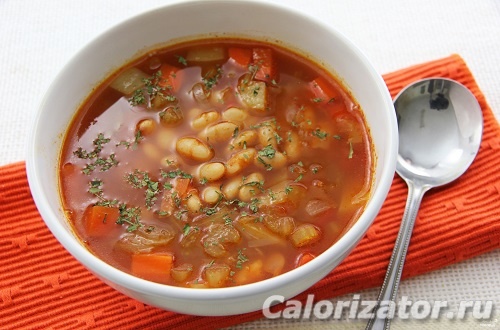 суп с фасолью калории