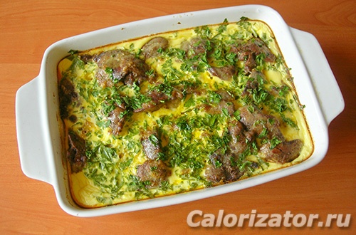 Запеканка из куриной печени для диеты кето Запеканка из куриной печени для диеты кето