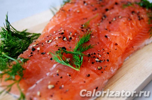 Ингредиенты для «Соленая красная рыба»: