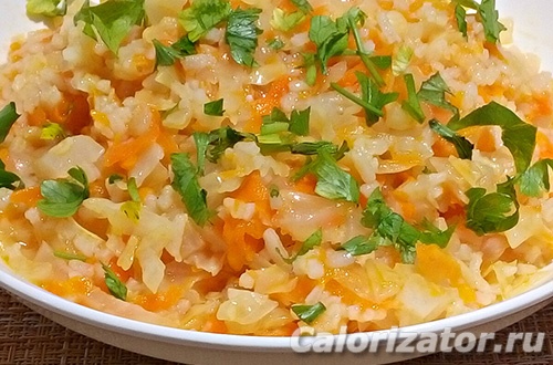 Капуста тушеная с рисом по Дюкану