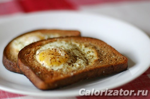 Ингредиенты для «Яйцо в хлебе»: