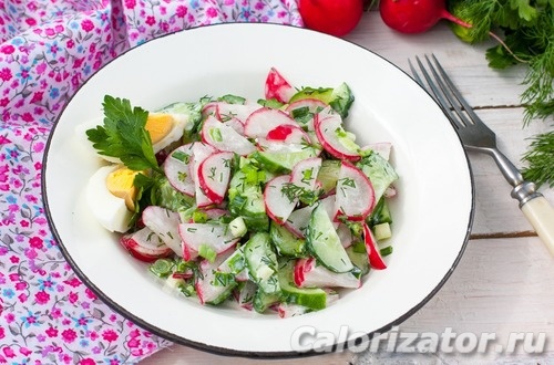 Летний салат с овощами и яйцом Летний салат с овощами и яйцом