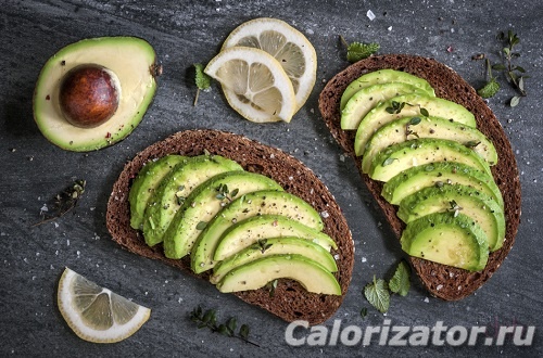Бутерброд с авокадо - калорийность, состав, описание - Calorizator.ru