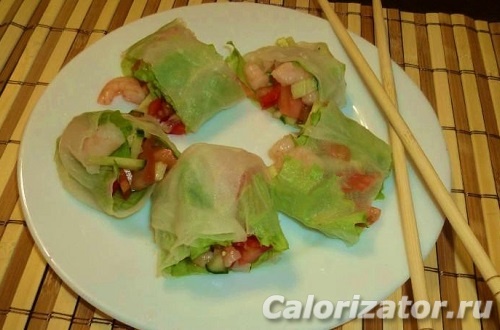 Роллы с креветками и овощами Роллы с креветками и овощами