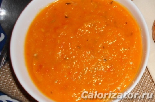 Суп-пюре тыквенный с помидорами