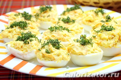 Фаршированные яйца для диеты Дюкана