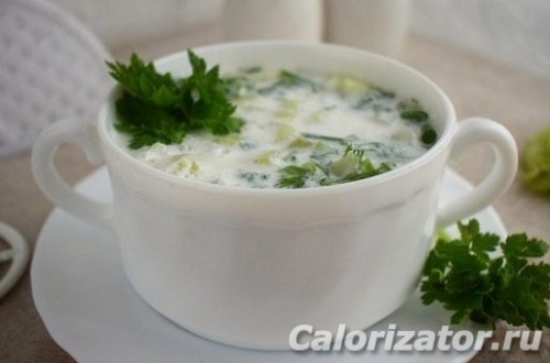 Кефирный суп с зеленью