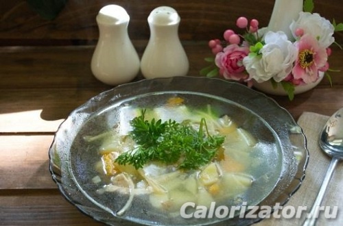 Куриный суп со свежей зеленью Куриный суп со свежей зеленью