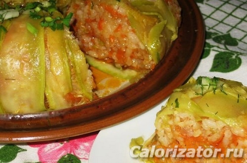Рисовая запеканка под кабачком