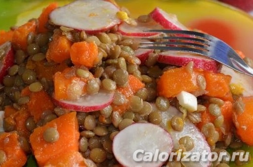 Салат из чечевицы с тыквой Салат из чечевицы с тыквой