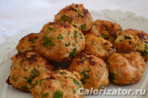Куриные фрикадельки с зеленью по-дюкановски