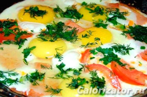Яичница с помидорами на сковороде - калорийность, состав, описание - natali-fashion.ru