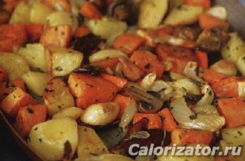 Картофель, запеченный с грибами в горчичном соусе
