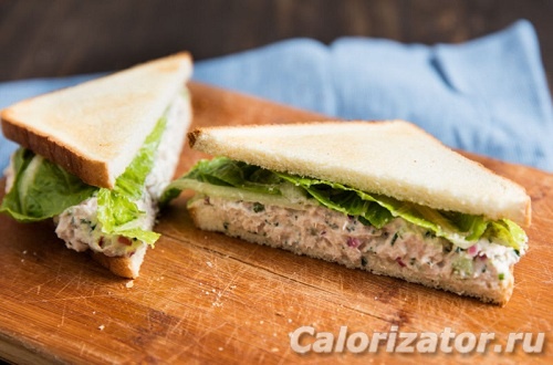 Низкокалорийный сэндвич с тунцом