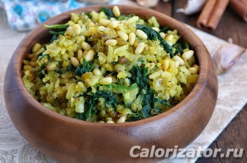 Маш с рисом и шпинатом