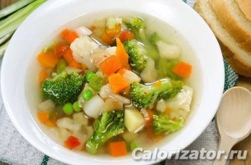 Сколько калорий в овощном супе