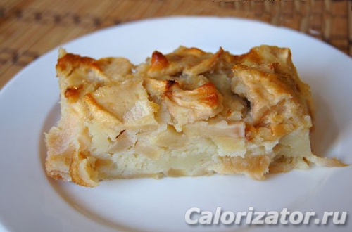 сколько калорий в куске пирога с яблоками