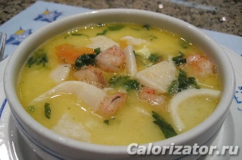 Рыбный суп с морепродуктами