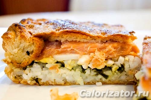Сколько калорий в пироге с рыбой